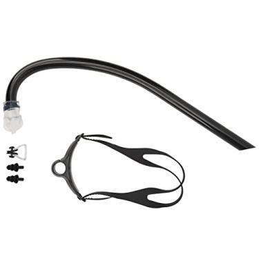 Imagem de Snorkel de Mergulho, Recorte Oblíquo, Faixa de Cabeça Ajustável, Silicone de Grau Alimentar, PVC de Alta Resistência, Treinamento de Clipe de Nariz para Mergulho e Natação
