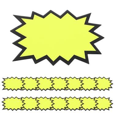 Imagem de PATIKIL 160 peças de etiquetas explosivas, 12,7 x 7,6 cm placas neon fluorescentes etiquetas de preço autoadesivo grande venda adesivo para venda de loja de varejo, comercial, garagem, venda, amarelo