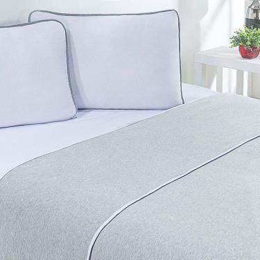 Imagem de Jogo De Cama Malha Lençol 100% Algodão Urbano 3 Peças Solteiro - Branco-mescla.