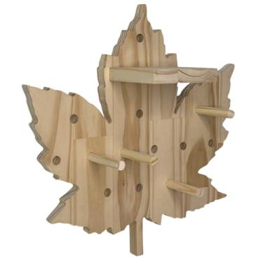 Imagem de Prateleira Pegboard Folha Canadense Com 6 Pinos e 1 Prateleira 10cm Em Madeira Pinus Cor:PINUS NATURAL;Tamanho:35X35 CM