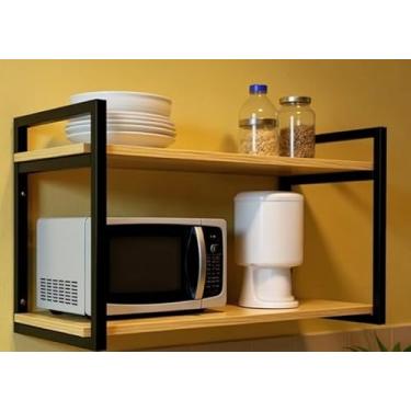 Imagem de Suporte De Parede Multifuncional | Rack Dedicado Para Micro-Ondas, Fornos Convencionais E Fritadeiras De Ar Quente(Prateleira Suspensa 100cm)