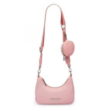 Imagem de Bolsa Baguete Com Niqueleira Rosa Claro
