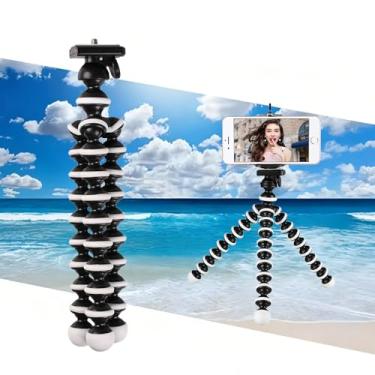 Imagem de Mini tripé portátil com altura ajustável, material de aço inoxidável, flexível para smartphone, projetor de mesa, transmissão ao vivo e fotografia