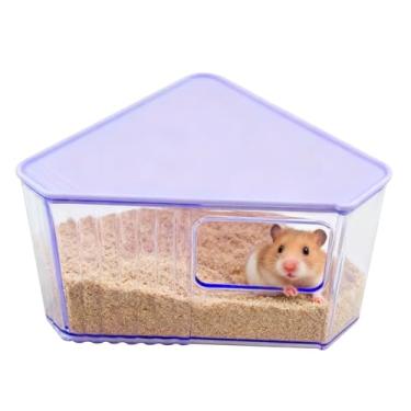 Imagem de MUYG Caixa de banho de areia para hamster, banheiro de animais pequenos e sala de escavação recipiente de banho de areia hamster acrílico bicho banho chuveiro banheiro anão rato sírio refúgio gerbil