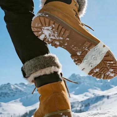 Imagem de Picos Para Calçado - Crampons Antiderrapantes De 2 Unidades | Adesivos de Tração para Calçados de em Terrenos Escorregadios,para Atividades ao Ar Livre em Inverno Rigoroso como