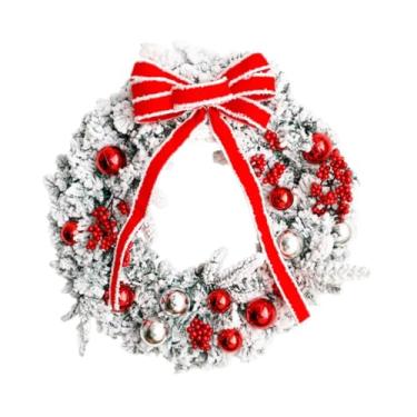 Imagem de KiBcsLic Guirlanda de Natal para porta, decoração de fundo para casamento, fazenda, frutas vermelhas, para ambientes internos e externos, escritório, lareira,