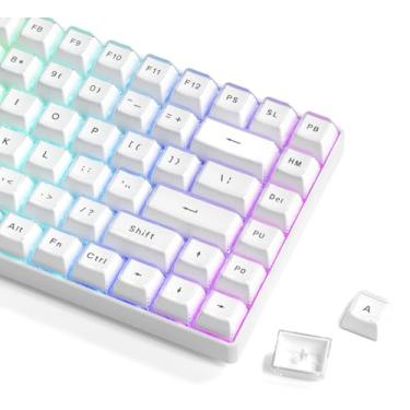 Imagem de Womier Teclas brancas gelatinosas, conjunto de teclado mecânico para teclas, tampa de chave de perfil OEM, teclas personalizadas fofas de 113 teclas para 60%, 75%, 100% teclados mecânicos com