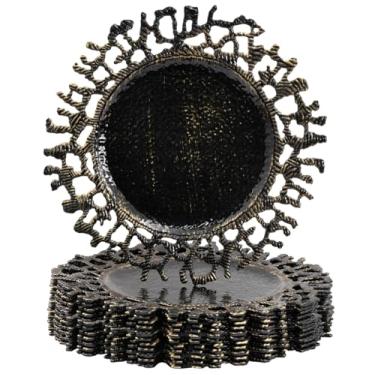 Imagem de MAONAME Conjunto de 12 pratos de carregador pretos de 33 cm, carregador redondo para pratos de jantar, carregadores de pratos de plástico, carregadores de mesa para casamento, decoração de mesa