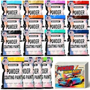 Imagem de Ninesung Tinta de revestimento em pó de 16 cores | Revestimento em pó perfeito para superfícies metálicas | Tintas de carro | Materiais de construção | Tinta em pó para estruturas de aço, fábricas