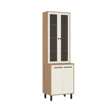 Imagem de Cristaleira Havana - 220cm 4 Portas Vidro Fume - Casamia