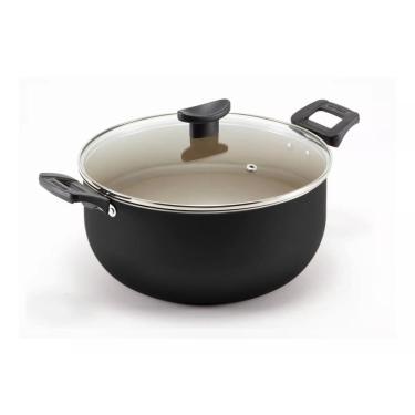 Imagem de Panela Grande Robusta Teflon Antiaderente Tampa De Vidro N24