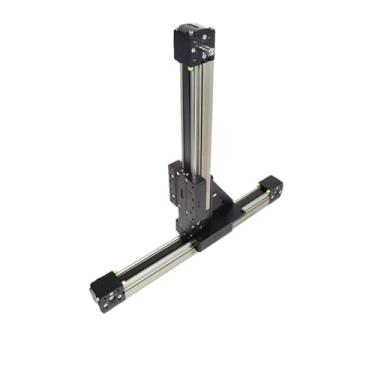 Imagem de Robô de pórtico de 2 eixos CNC Router mesa de alta velocidade síncrono módulo deslizante de alta precisão trilho guia do atuador do eixo linear (eixo Z curso de 100 mm, eixo X curso de 400 mm)