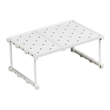 Imagem de Baoblaze Organizador de Armário com Prateleira Expansível para Guarda-Roupa, Ideal para Quarto, Orifícios para Copos e Pratos, 35cm to 55cm X 25cm