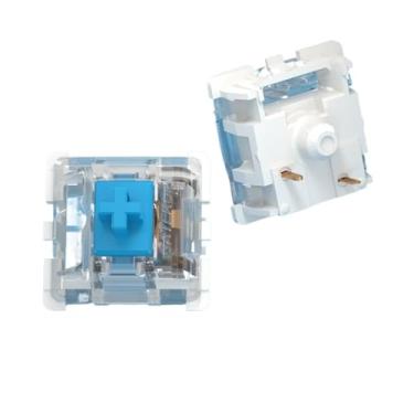 Imagem de Teclado mecânico KS-9 de 3 pinos vermelho marrom azul verde branco RGB silencioso clique linear tátil compatível Cherry MX (azul, 50 peças)