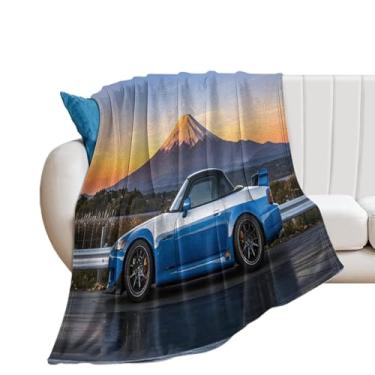 Imagem de HouLaiZhe Cobertor Super Macio Flanela JDM Carro S2000 Monte Fuji Cobertores de Refrigeração Leve para Sofá-Cama Cadeira Sofá Carro Viagem ao Ar Livre Leve Quente 76 cm x 127 cm