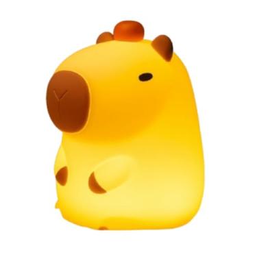 Imagem de Luminária Capivara Infantil Luz Noturna Decorativa em Silicone + ABS – Abajur com Luz Suave e Aconchegante para Crianças – Iluminação Relaxante – Ideal para Quarto, Sala e Escritório