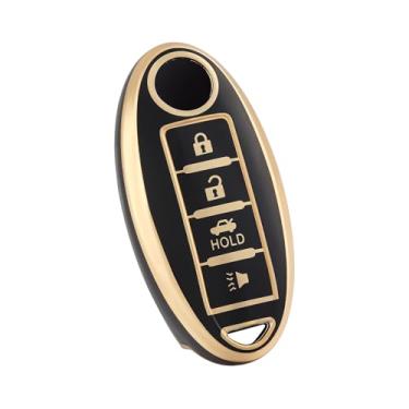 Imagem de OFF WE GO Capa para chaveiro Nissan, capa de chave de TPU adequada para Nissan Infiniti Rogue Altima Quest Pathfinder Sentra Patrol CIMA Fuga Armada Teana Murano Titan 4 botões chave de carro