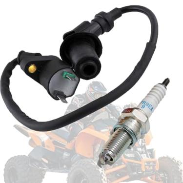 Imagem de Para bobina de ignição TRX300 com vela de ignição 4929 DPR8EA9 para TRX 300 FourTrax 1988 1989 1990 1991 1992 1993 1994 1995 1996 1997 1998 9 2000 BR