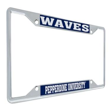 Imagem de Desert Cactus Suporte de etiqueta de carro de metal para placa de carro Pepperdine University para frente ou traseira do carro oficialmente licenciado (Mascote VB)