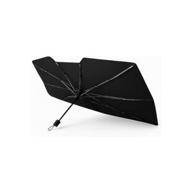 Imagem de Protetor Solar Para-Brisa Automotivo, Metalizado, Anti-UV, Dobrável, 129x60cm, com 2 Ventosas, Polietileno