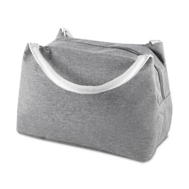 Imagem de Bolsa Térmica Isolante em Poliéster 300D com Revestimento de Alumínio, Cinza, 18x28x14cm, 7 Litros, Zíper com Puxador em Formato de Colher