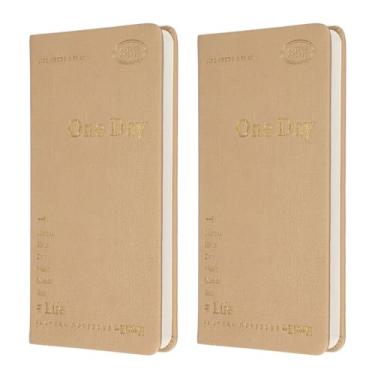 Imagem de PATIKIL Caderno planejador, 2 peças, 18 x 9,7 cm, 96 folhas, sem data, para agenda, diário, semanal, para escritório, casa, estudo, trabalho, gerenciamento de tempo, rastreador de hábitos, marrom