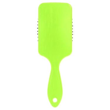 Imagem de Escova de massagem de cabelo verde amarelo, escova de cabelo alisadora, escova de pá para cabelos encaracolados, escova de viagem