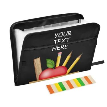 Imagem de Pasta de arquivo expansível personalizada à prova de fogo para professores Apple organizador de documentos personalizado para organização, jogos de tabuleiro, viagens, material de escritório escolar