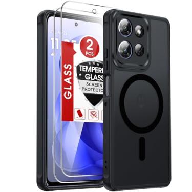 Imagem de LeYi Capa para Moto G-Power-2025: Capa Motorola G Power 2025 [Mag-Safe Fit] com tela de vidro 2X e protetor de câmera elevado, fosco translúcido suave ao toque e à prova de choque para Moto G Power