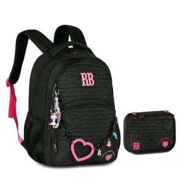 Imagem de Kit Mochila De Costas Estojo Lançamento Rebecca Bonbon Heart Beats Nov