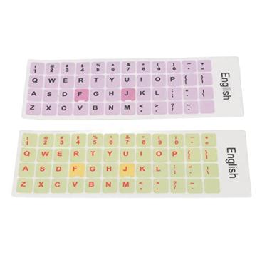 Imagem de Generic Adesivos de Teclado Inglês Revestimento Impermeável Colorido para Teclados de Laptop 2pcs Material de PVC (D)