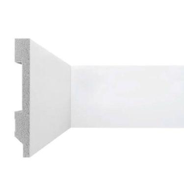 Imagem de Kit 12 Metros Lineares Rodapé Liso 10 Cm Poliestireno Floort Branco Branco