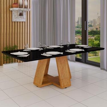 Imagem de Mesa De Jantar 160x80 Para Cozinha e Sala de Estar 6 Lugares Mdf Luxo 