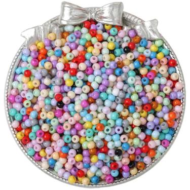 Imagem de 155 contas redondas de 4 mm, contas de cores mistas para fazer pulseiras, suprimentos de joias, projetos de artesanato, brincos para presente