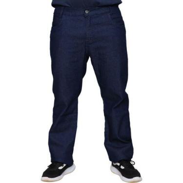 Imagem de Calça Jeans Stretch Lycra Masculina Slim Plus Size de Algodão Premium 