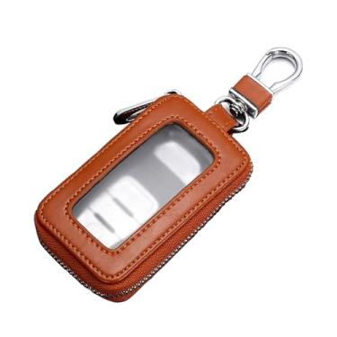 Imagem de vvag Porta-Chaves Inteligente E Bolsa Para Controle Remoto De Carro Em Couro Legítimo Premium - Universal (Marrom)