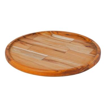 Imagem de Tábua De Frios Petisqueira Redonda Lisa Madeira 33cm