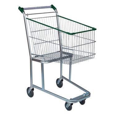 Imagem de Carrinho De Supermercado Compras Tubular Zincado Cesto 90l