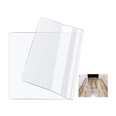 Imagem de Tapete de plástico transparente para corredores, espesso, 1,0 mm, tapete de cadeira resistente para pisos de madeira, protetor de carpete transparente antiderrapante para casa/escritório/corredor