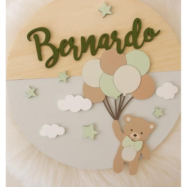 Imagem de Porta Maternidade Personalizada, Decoração Quarto Bebê, Madeira, Em MDF, Alto Relevo