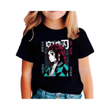Imagem de Camiseta Infantil Demon Slayer Anime Cartoon De Manga Curta Para Menin