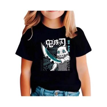 Imagem de Camiseta Infantil Demon Slayer Anime Cartoon De Manga Curta Para Menin