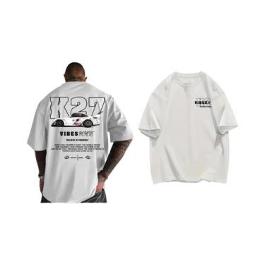 Imagem de Camiseta Masculina De Verão Em Algodão Com Gola Redonda E Estampa Gráf