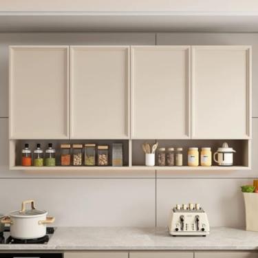 Imagem de Armários de parede retrô para armazenamento de cozinha - Cabana montada na parede para banheiro, restaurante e varanda - Armário suspenso elegante para cozinha, quarto e banheiro