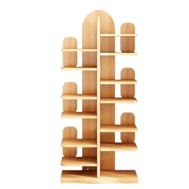 Imagem de CFGH6FDF Estante de livros simples em forma de árvore cacto armário de casa para estudante pequena estante de fenda estreita sala de estar armário de armazenamento multicamadas prateleira de livros