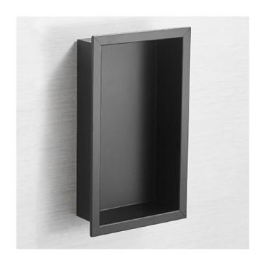 Imagem de Nicho de chuveiro de aço inoxidável 304, prateleira embutida para quarto molhado, banheiro, sala de estar, quarto, cozinha, prateleiras embutidas, xampu de higiene pessoal à prova d'água (cor: preto