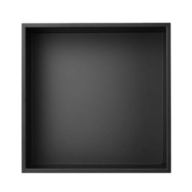 Imagem de Nicho de chuveiro, nicho de banheiro de aço inoxidável, nicho de xampu não precisa de azulejos, cesto organizador de armazenamento moderno acessório de banheiro na parede (cor: preto, tamanho: 32 x 32