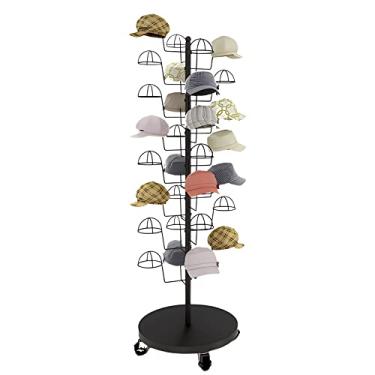 Imagem de Suporte móvel independente para chapéus com rodas – suporte de exibição multicamadas para 30 chapéus e perucas de caubói – prateleira de armazenamento durável para garagem, pegboard, organizador de