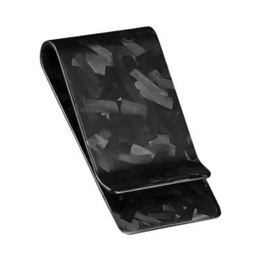 Imagem de Carteira Masculina Slim De Fibra De Carbono Com Clipe Para Dinheiro, M