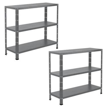 Imagem de 2 Estante Para Quarto Sala Loja Livros Estoque Cozinha Armário De Aço 